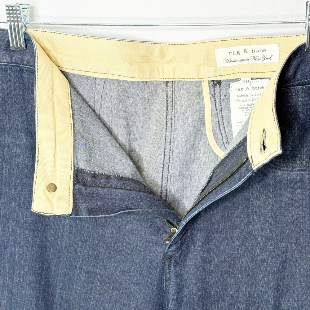 Rag & Bone High Rise Wide Leg Trouser Jean Dark Wash Size 30 USA Classic Preppy - Picture 7 of 11